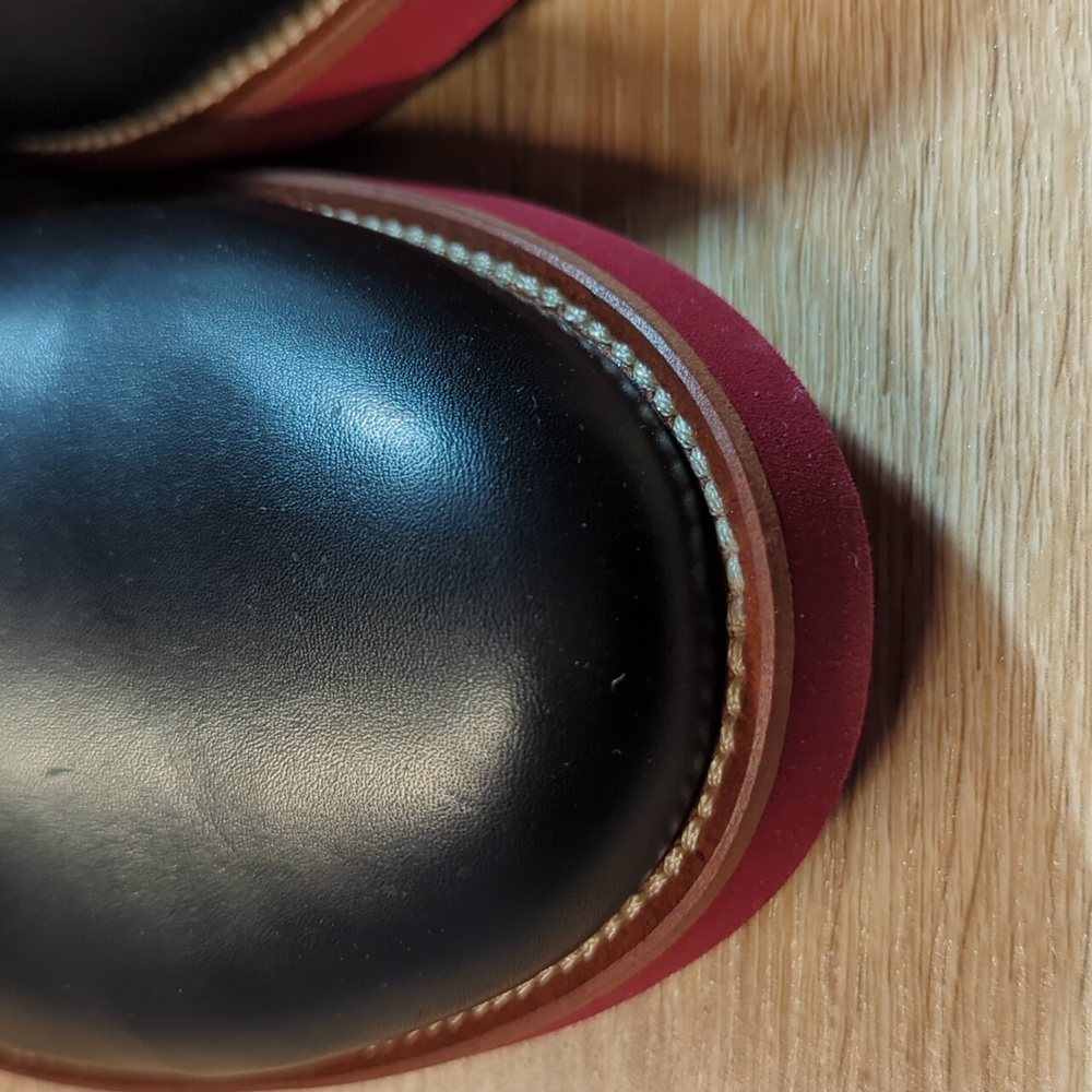Surface To Air Black Leather Suede Red Sole Derby Oxford Saddle Wingtip Shoes 11 - Picture 4 of 9